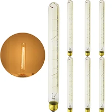 6 шт./партия Винтаж Вольфрамовая проволока лампочки E27 T30 40 Вт Эдисон лампы накаливания потолочная лампа домашний декор Освещение 220 V