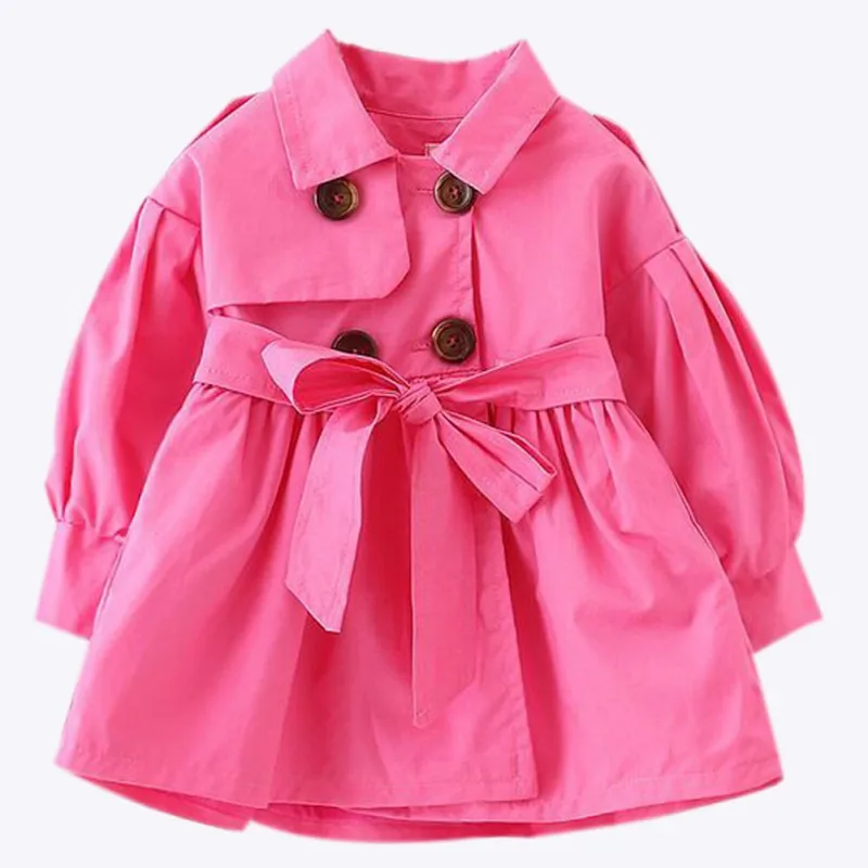 Fashion Autumn Newborn Baby Girl Long Jacket Double Breasted Kids Overcoat For Children