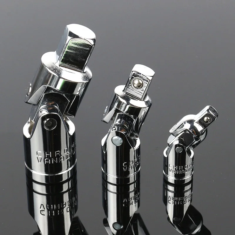 3pcs Impact Universal Joint Socket Set Swivel Hand Tools U-Joint 1/4-Inch 3/8-Inch 1/2-Inch Drive Set CR-V Socket Wrench Joint