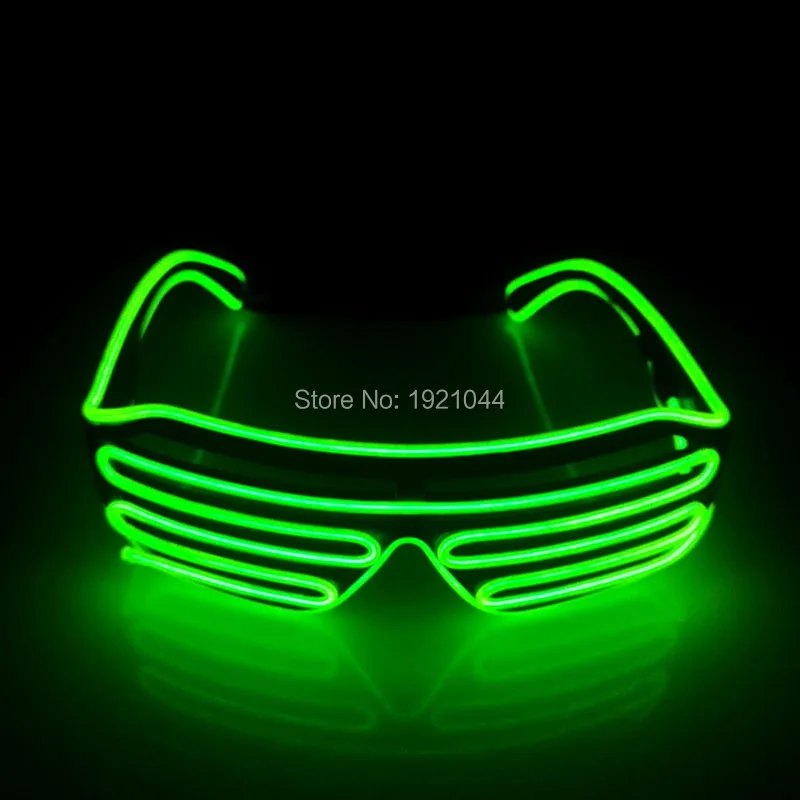 Hot Sales Lighting Color Lemon green EL Wire Glow Shutter shape Glasses