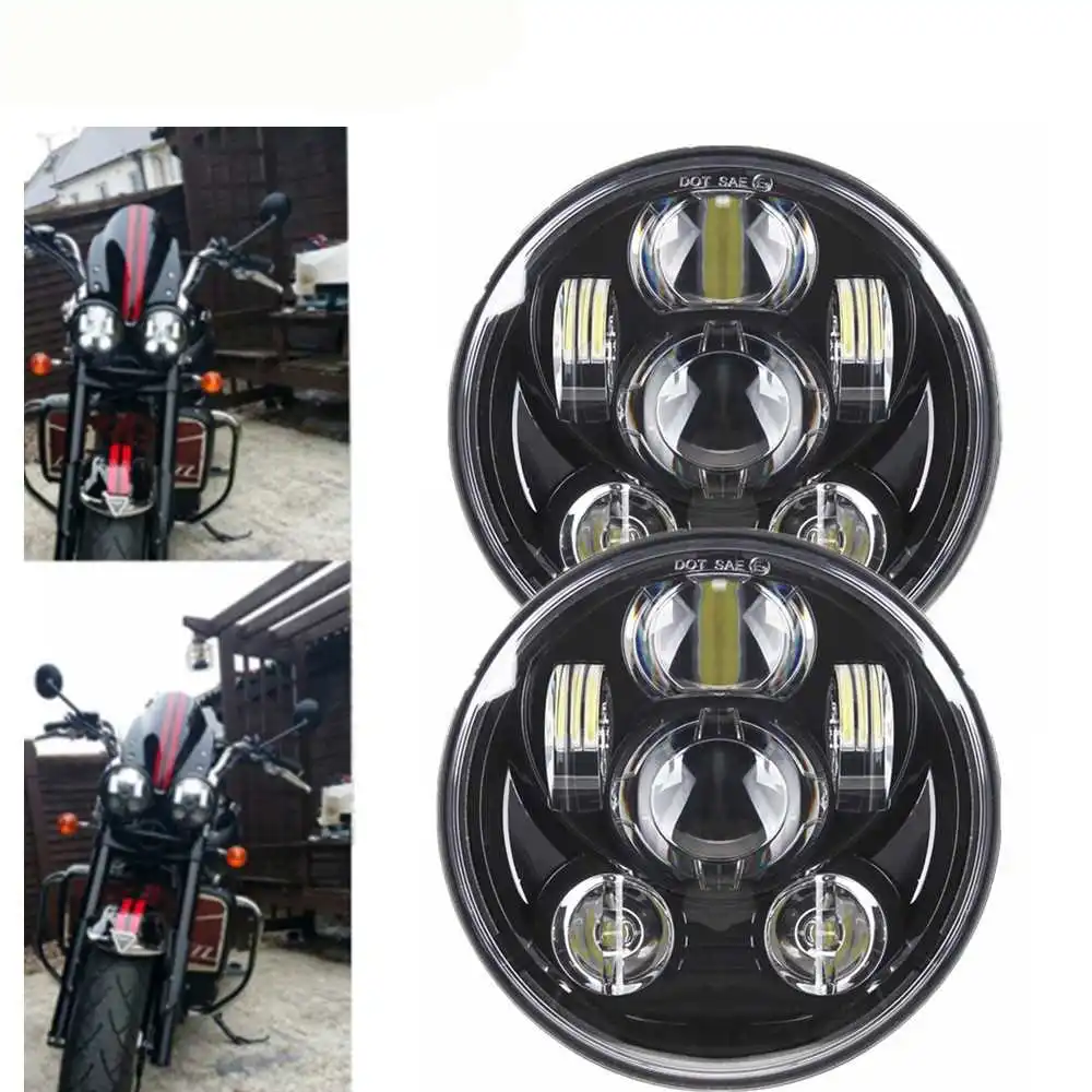 2 шт. 5,75 "Led фары для автомобиля Triumph скорость/Street Triple Thunderbird Rocket 3 45 Вт Белый Halo мотоциклов