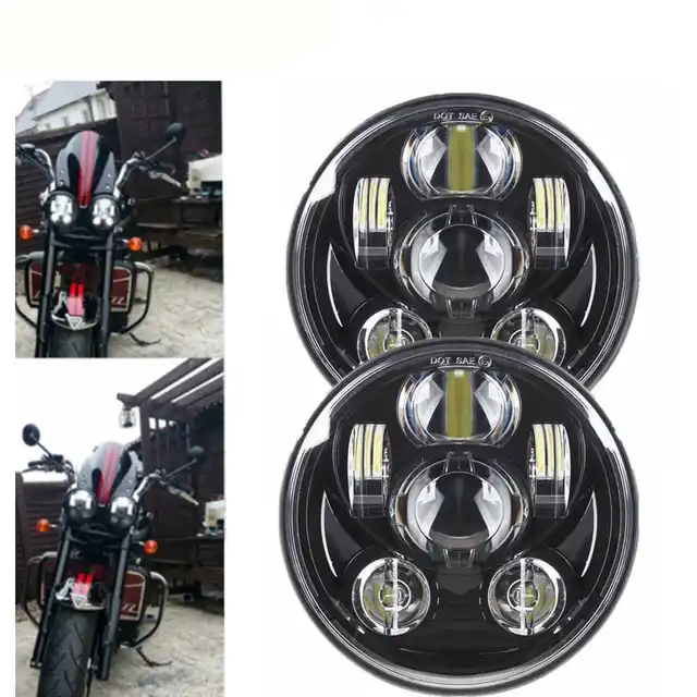 バイク LED 憧れ 5-3/4インチ・ヘッドライト ブラック MS-0057B