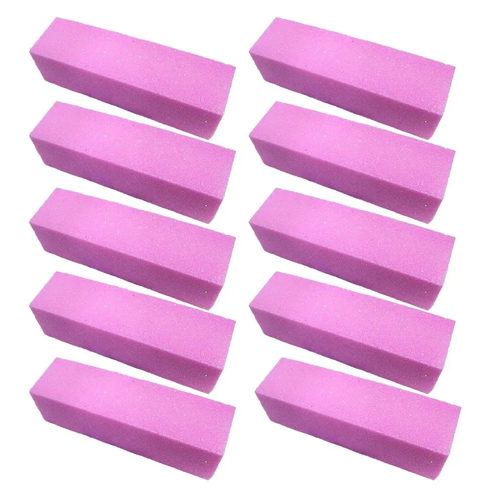 

10 Pcs Pink Buffer Buffing Sanding Block File Manicure Pedicure For Nail Art