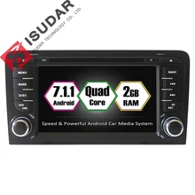 Android 7.1 Two Din 7 Inch Car DVD Player Multimedia For A3 2002-2013 Canbus RAM 2G RAM 16G WIFI GPS Navigation Radio FM MAPS