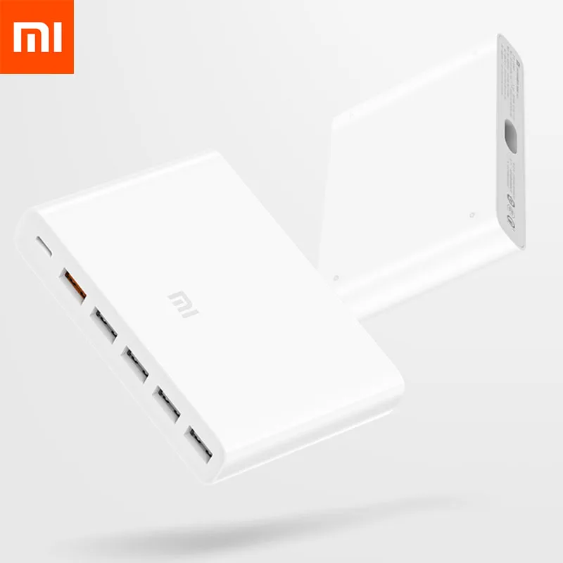 Оригинальное быстрое зарядное устройство XIAOMI QC3.0 для смартфонов 110-240 в 60 Вт 5 портов USB 1 Type-C выход QC 3,0 USB-C для iphone PAD