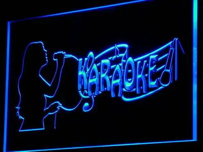

i843 Karaoke Singing Lady Display Bar Decor Neon Light Sign On/Off Switch 20+ Colors 5 Sizes