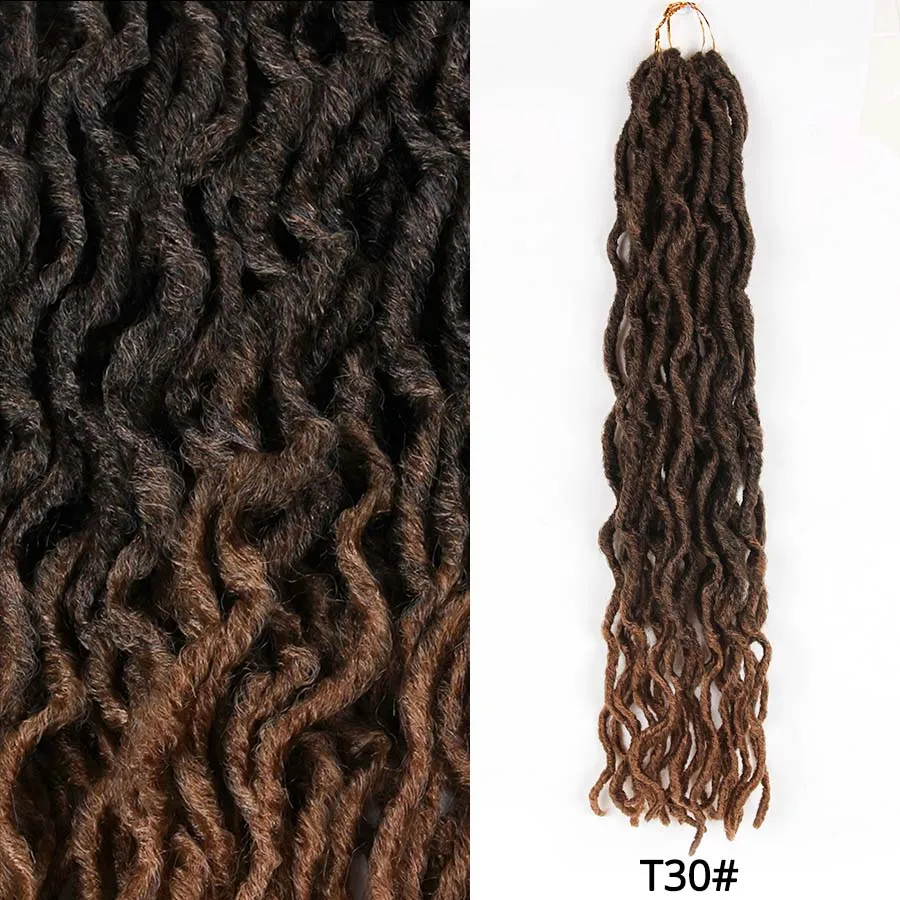 Leeons Nu Locs вязание крючком коса деграде Faux Locs синтетический Омбре расширение мягкое плетение волос 12/18 дюймов 20 прядь волос - Цвет: T1B/30