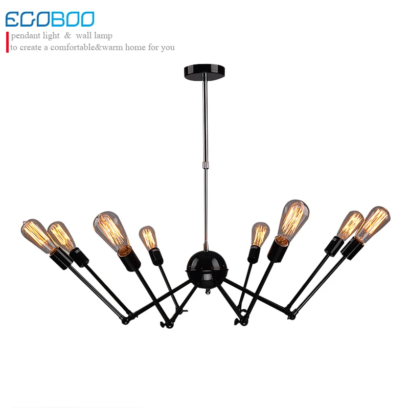 

EGOBOO Vintage Spider Feet Shape black Iron Indoor Pendant Lamp Coffee House/Dining Hall/Club/Foyer/Bar/Clothing Shop Lamps