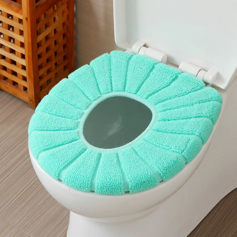 Toilet Seat Cover Mat Soft Warmer Closestool Cushion Washable Multi