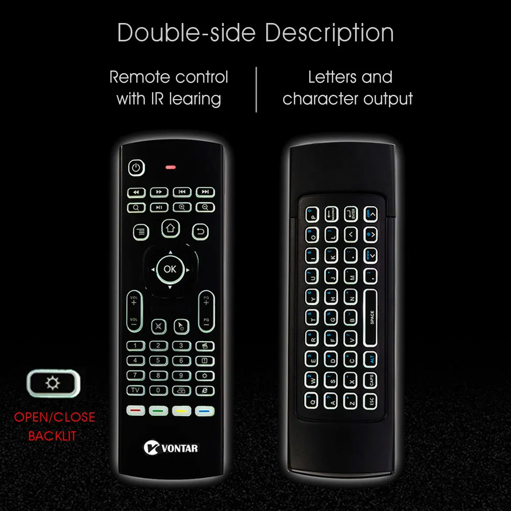 MX3 Air mouse дополнительный голосовой пульт дистанционного управления 2,4G Беспроводная клавиатура с подсветкой IR Learning для Android tv Box/T9/H96 Max/X96 mini