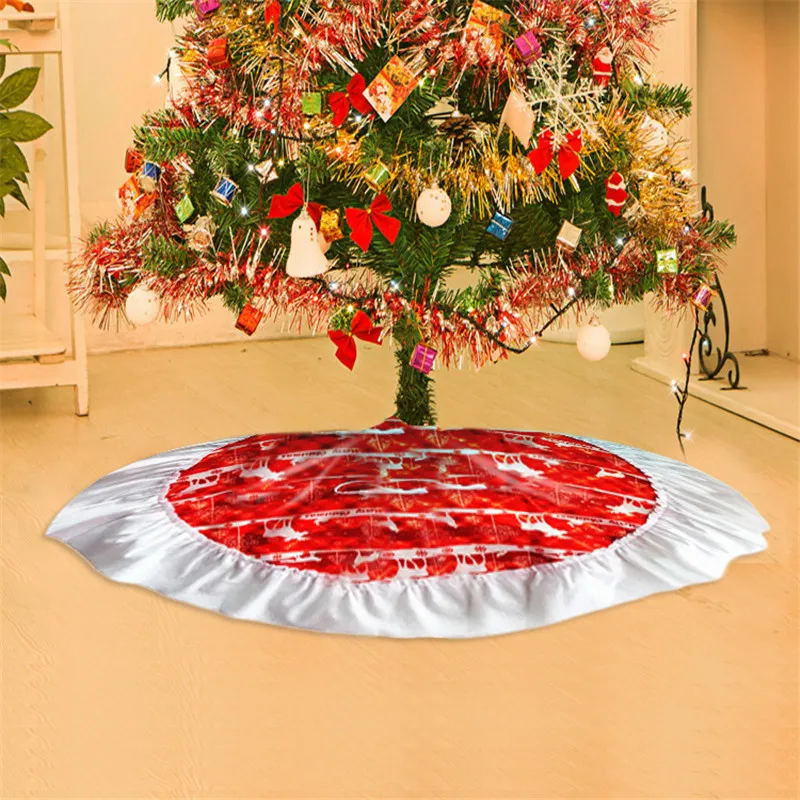 Non-Woven Christmas Tree Skirt Aprons Xmas Tree Decoration Merry Christmas Supplies Christmas Decoration 45.5*30.5cm