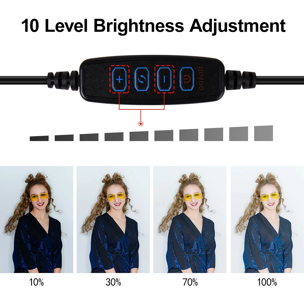 16/26 см фотографии светодиодный селфи кольцо светильник лампа Steepless светильник ing кольцо с регулируемой яркостью с головку колыбели для мобильного телефона в реальном времени YouTube лампа