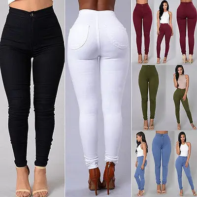 S--XXXLWomen Denim Skinny Jeggings Pants High Waist Stretch Jeans Slim Pencil Trousers Wash Skinny Jeans Woman High Waist Winter