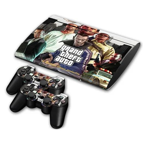 Grand Theft Auto V GTA 5 наклейка на кожу для PS3 Slim 4000 playstation 3 консоль и контроллеры для PS3 Skins Наклейка виниловая - Цвет: 0545