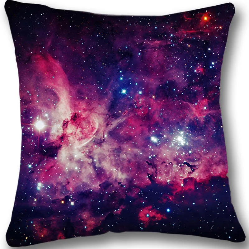 Pink Space Stars Galaxy Nebula Throw Pillow Cover w Optional Insert by Roostery 