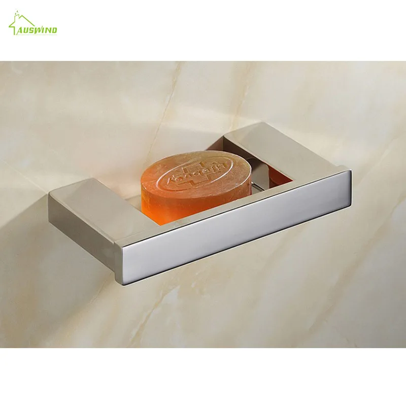 

SUS 304 Stainless Steel Silver Smooth Mirror Solid Square Modern Bathroom Soap Dish Set Bathroom Soap Dish Holder