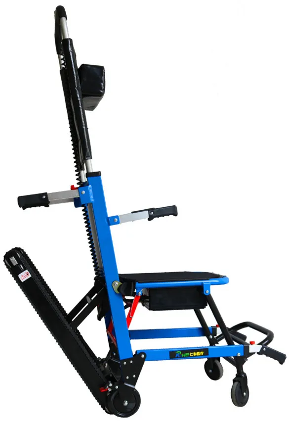 Легкая складная электрическая тележка для подъема по ступеням инвалидная коляска из алюминиевого сплава для инвалидов, пожилых людей - Цвет: Синий