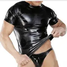 Латексные топы для сексуальные фетиш резиновые мужские футболки размера плюс Горячая Распродажа