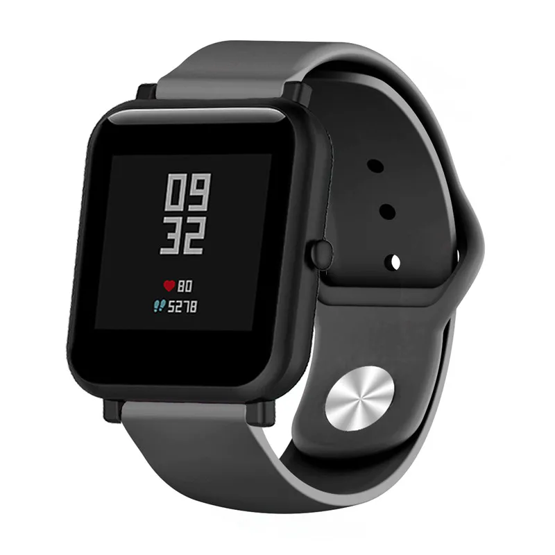 Мягкая силиконовая лента для huawei/Withings/samsung gear S2/s3/Amazfit Bip Смарт часы браслет 18 мм 20 мм 22 мм замена запястье - Цвет ремешка: Black