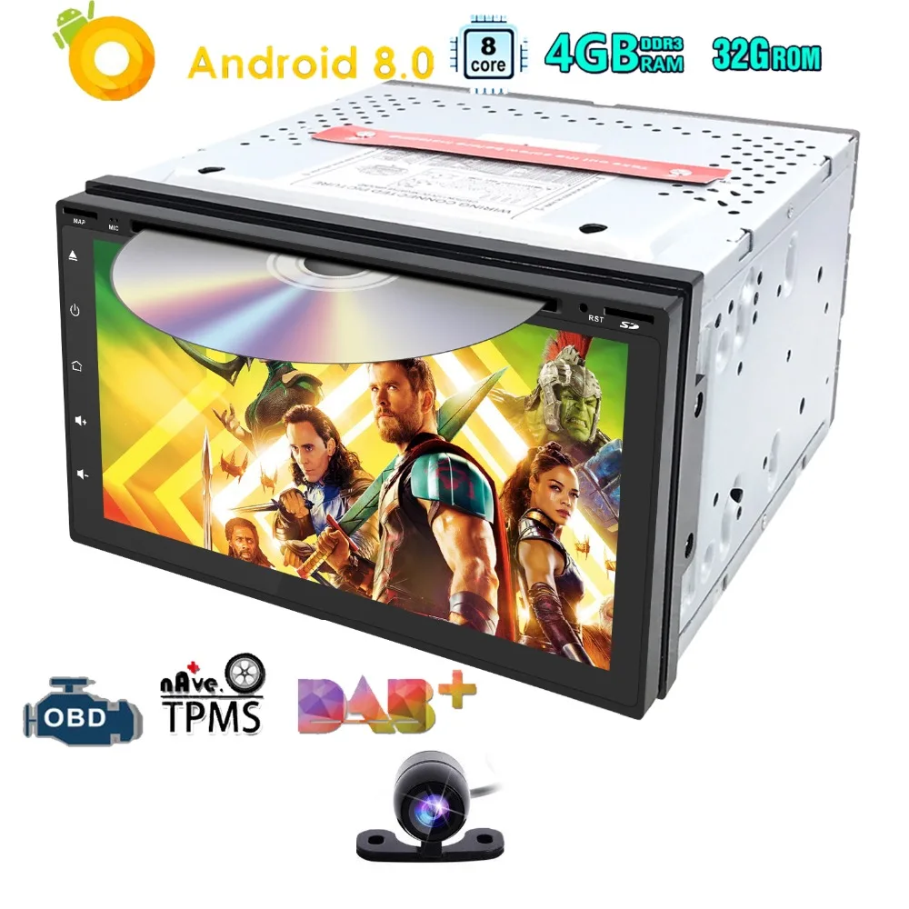 

2019 Sale 2Din Universal Car Radio Dvd Player Stereo 4g+32g 7Inch Android8.0 OctaCore Autoradio Gps Navigation Bt Fm SWC OBD DAB