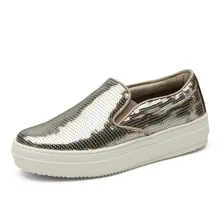 SWYIVY Роскошные Блестки Лоферы обувь Туфли без каблуков платформа Auutmn новая Женская повседневная обувь Удобные слипоны ленивые кроссовки