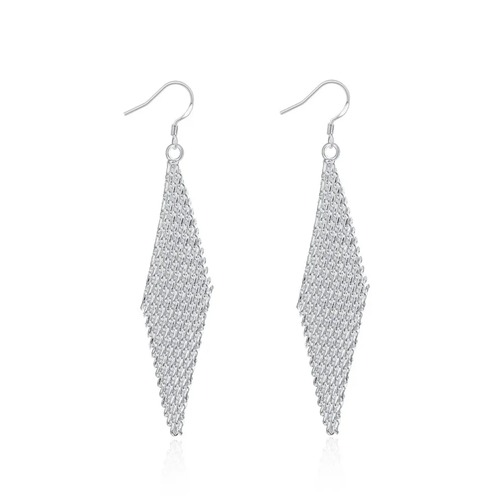 E061 персонализированные серебряные геометрические Висячие серьги для женщин модные ювелирные изделия вечерние для ночных клубов стиль наивысшего качества