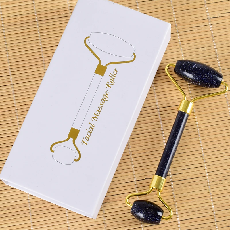 Face Eyes Crystal Stone Massage Roller Reiki Crystal Products Rose Quartz Facial Massage Roller Wand Gua Sha SPA Massage and Relaxation for Body Neck