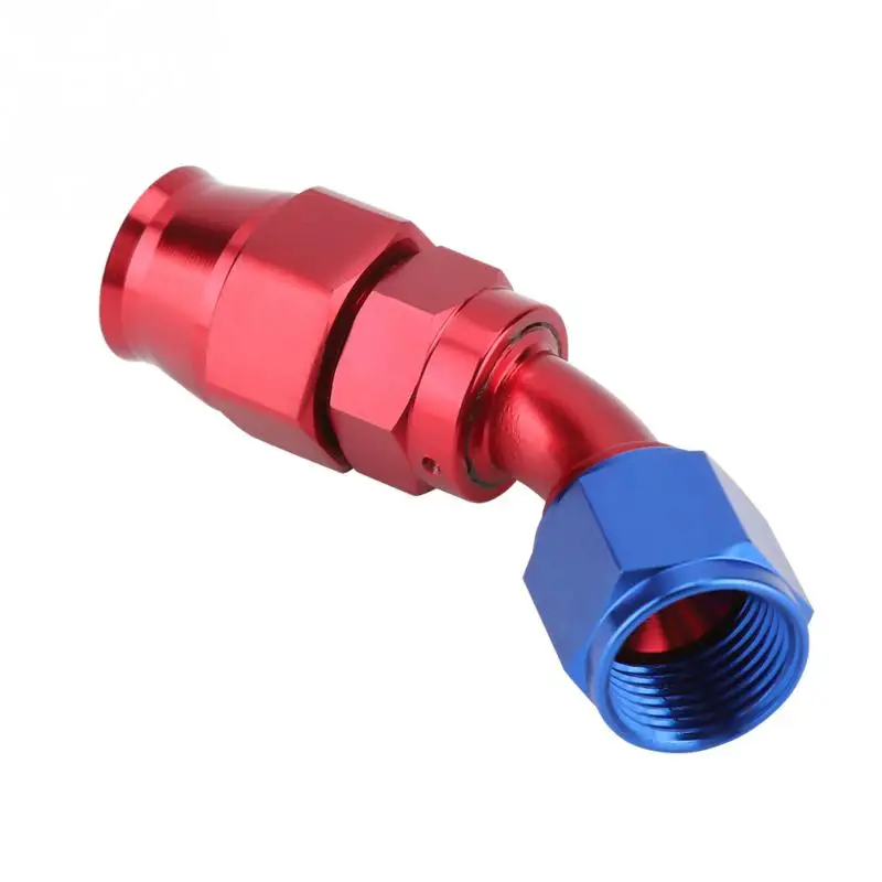 New AN10 Straight 45 90 180 Degree Push On Twist On Oil Gas Fuel Hose End Fitting for Teflon Hose T6160 Aluminum Car accessories - Цвет: 45 Degree