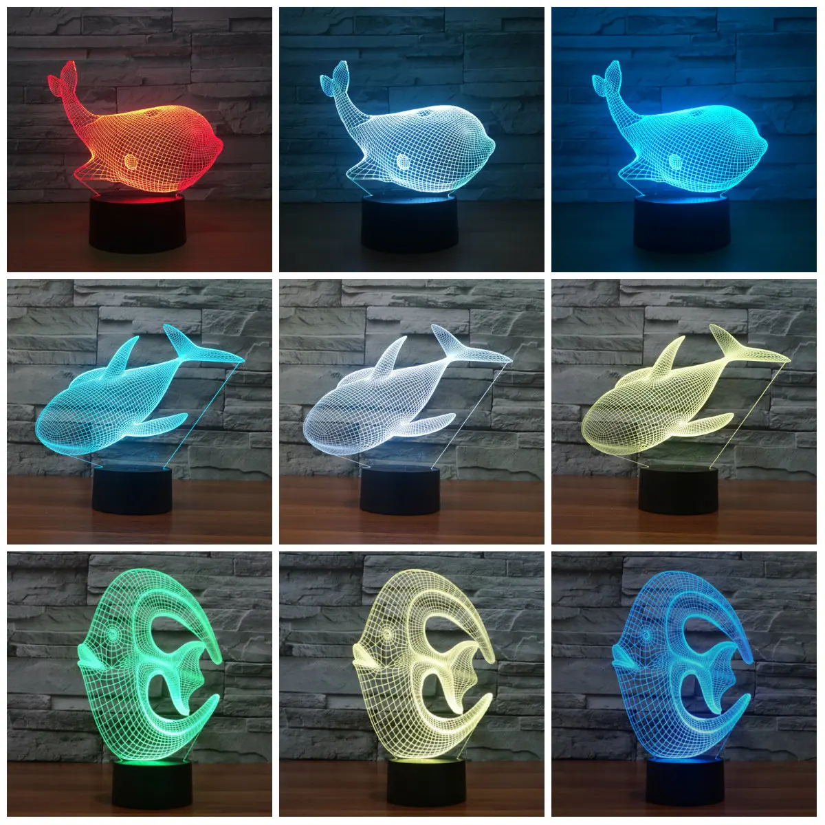 7 цветов Сова лампа 3D Визуальный акриловый светодиодный ночник для детей сенсорный USB настольная лампа для сна IY803003