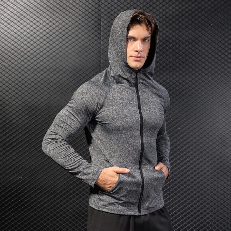Running Jacket Men Sport Sweatshirt Compression Coat Sportswear