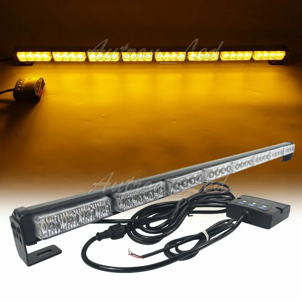 

34" Inch LED Amber Emergency Traffic Adviser Directional Arrow Strobe Light Bar