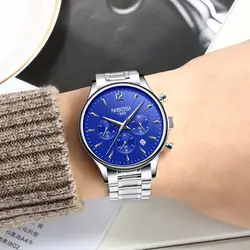 Новинка! Nibosi часы Для мужчин S Часы лучший бренд класса люкс Бизнес Нержавеющая сталь кварцевые часы Для мужчин спортивные наручные часы