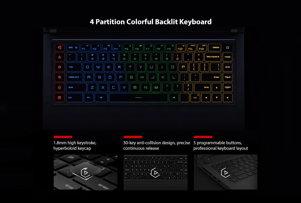 Xiaomi Mi Gaming Laptop 15.6 inch Windows 10 Home Chinese Version Intel Core i7-8750H Hexa Core 2.2GHz 16GB RAM 256GB SSD + 1TB HDD Dual WiFi Bluetooth 4.1 HDMI Type-C Camera