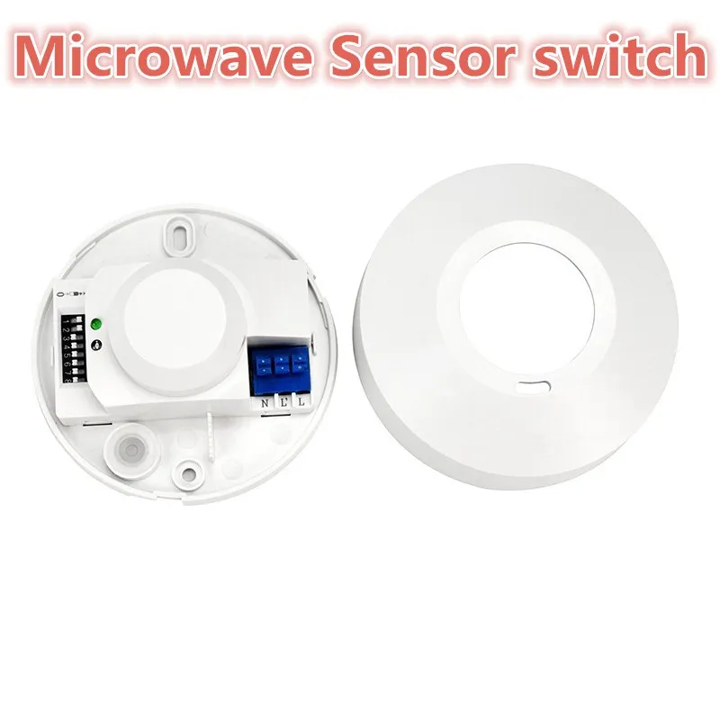Newest 220V microwave radar sensor switch 360 degree human radar switch sensor Time delay