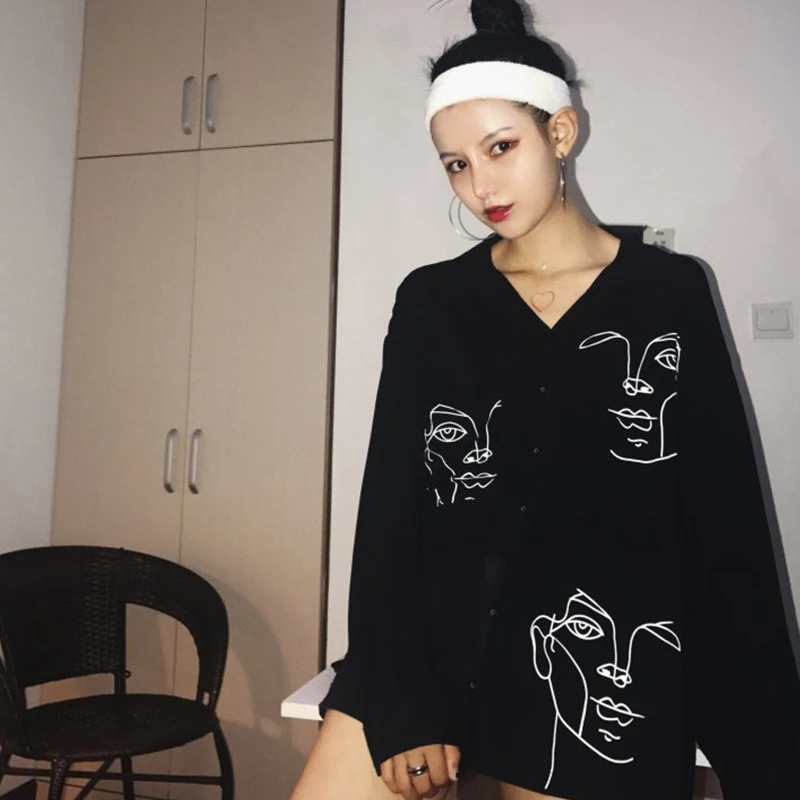 2019 Fashion High Street Women Shirt Long Length Turn-down Collar Autumn Spring Female Shirt Top Clothes 2019 Fashion High Street Women Shirt Long Length Turn-down Collar Autumn Spring Female Shirt Top Clothes