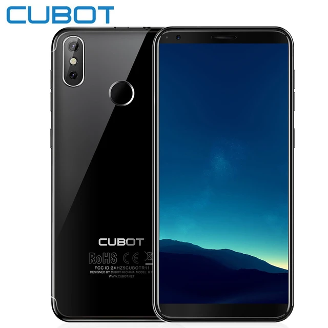 Best Offers Original Cubot R11 Android 8.1 2GB RAM 16GB ROM MT6580 Quad Core Fingerprint 5.5''1440x720 HD+Screen Dual Back Camera Smartphone