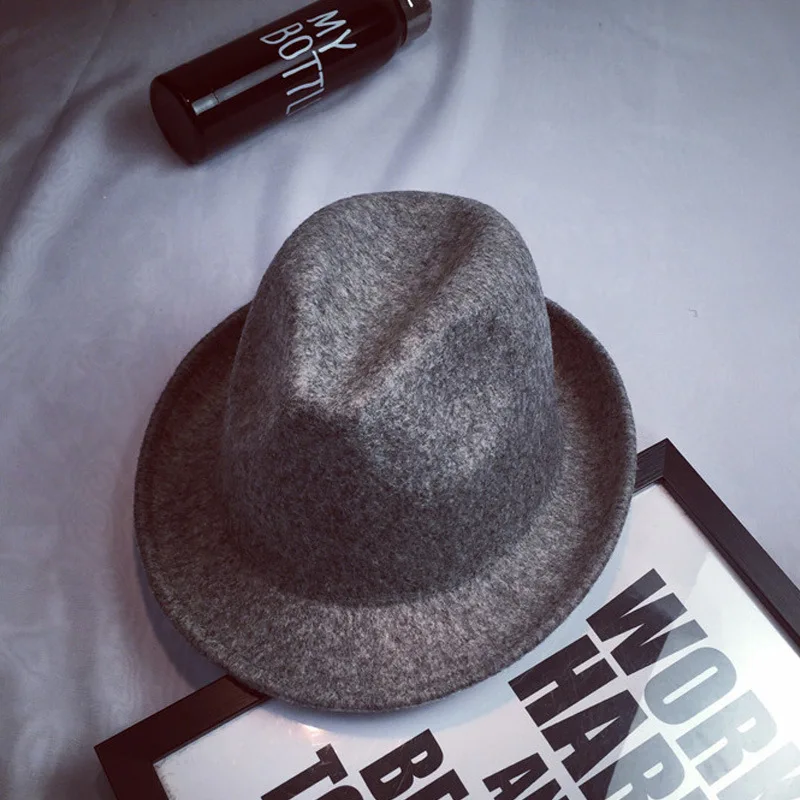 Фетровая шляпа коричневая Женская Повседневная Ретро джазовая шляпа Мужская винтажная шерстяная фетровая Зимняя шляпа Панама Кепка