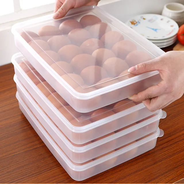 24 Grid Egg Storage Box Food Container Keep Eggs Fresh Refrigerator