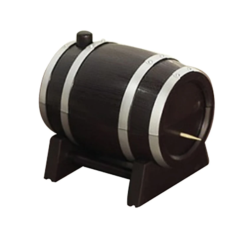 

New Fashion Creative Automatic press Wine Barrel Plastic Toothpick Box Container Dispenser Holder