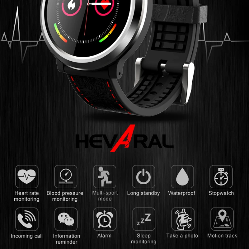 Hevaral Smart Watch 3D Dynamic UI GPS Android Smartwatch Heart Rate Blood Pressure Monitor Relogio IP67 Sports Pedometer For Men