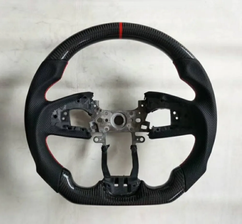 Руль из углеродного волокна и кожи для Mazda 3/6 Honda Civic MK10|Рулевые колеса клаксоны| |