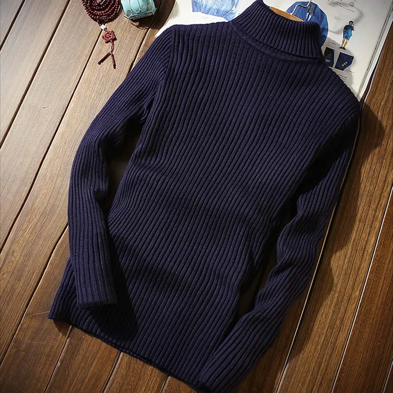 Мужской свитер, повседневный пуловер, Зимний толстый теплый кашемировый свитер, Мужская водолазка, мужские свитера, облегающий пуловер, мужской классический шерстяной свитер
