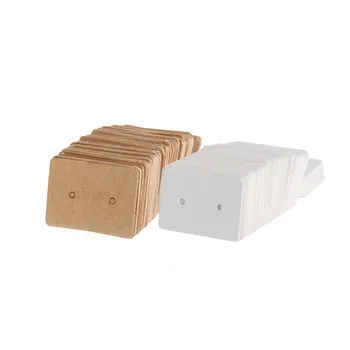 

100Pcs Blank Earrings Ear Studs Display Card Hanging Tags Kraft Paper Jewelry Display Stand Holder Jewelry Organizer
