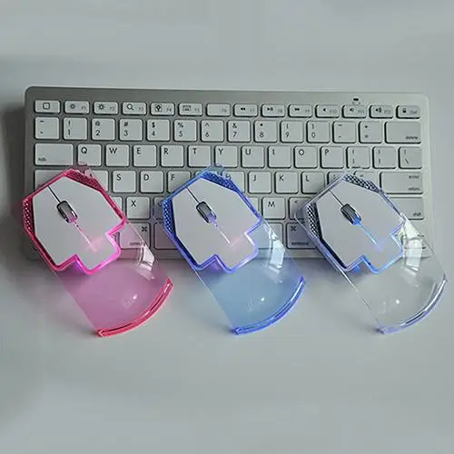 

Wholesale Creative Ultra-thin Transparent 2.4GHz Wireless Optical Luminous Mouse for PC Laptop