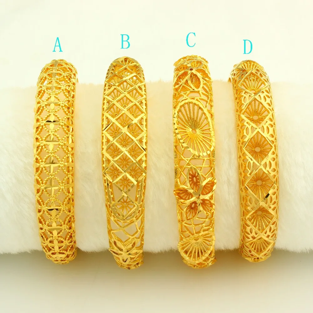 Женский браслет в африканском стиле JH Золотой Модный невесты с узором золотые