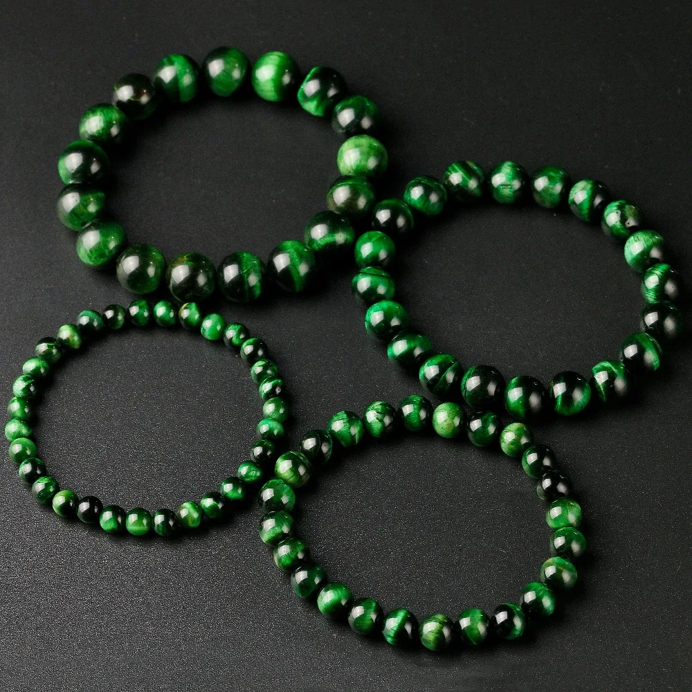 Green Tiger Eye Beaded Bracelets & Bangles Trendy Natural Stone Bracelet For Women Lucky Men Jewelry