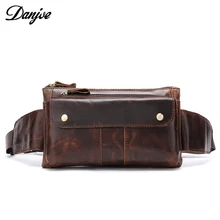 Модные пояса из натуральной кожи для мужчин корова кожаная поясная сумка мужской мешочки для телефона сумки на плече на груди DANJUE