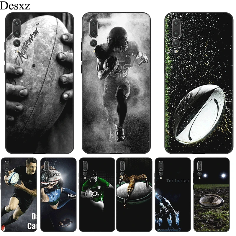 

Silicone Mobile Phone Case For Huawei P30 P20 P10 P9 P8 Lite Pro P Smart Cover TPU Rugby Ball Sport Shell