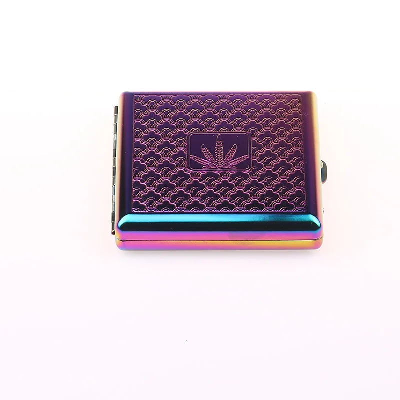 

Cigarette Case Smoking Cigarette Box with Two Clip Tobacco Holder Pocket Box Storage with Gift Box Perfect Gift