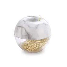Distributeur de papier marbre, Clip en papier doré de 28mm, 100 pièces, avec organisateur et marque-page, support de bureau, fournitures scolaires et de bureau
